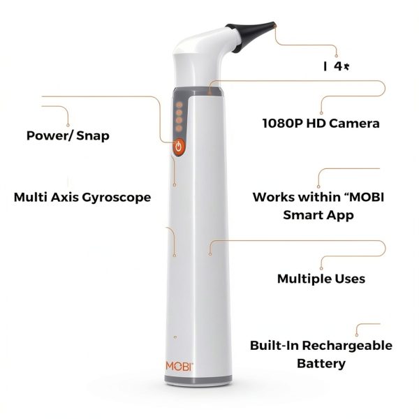 MOBI Connect Wi-Fi Otoscope 1080P HD Lens with Gyroscope and LED-1