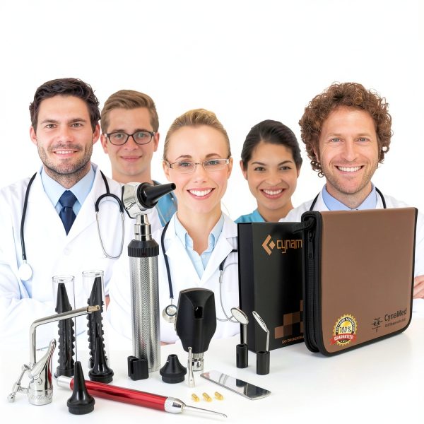 CynaMed ENT Diagnostic Kit with LED Lights, Leather Bag, Complete Set-6