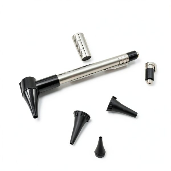 Stainless Steel Mini Diagnostic Otoscope with 3X Magnification, Bright LED Light, Clip and 3 Reusable and Easy-to-Clean Specula Sizes for Kids/Adults & Pet and 2 AAA Batteries-3
