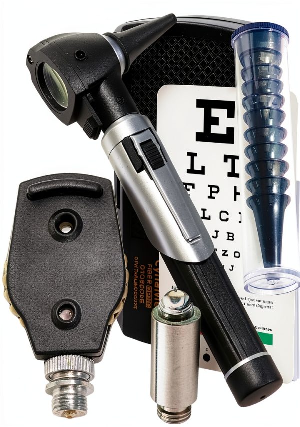 Premium Student Home USE LED Bright Light ENT Diagnostic Otoscope Green Plus 1 Extra Replacement Bulb Plus 10 Specula Cynamed-2