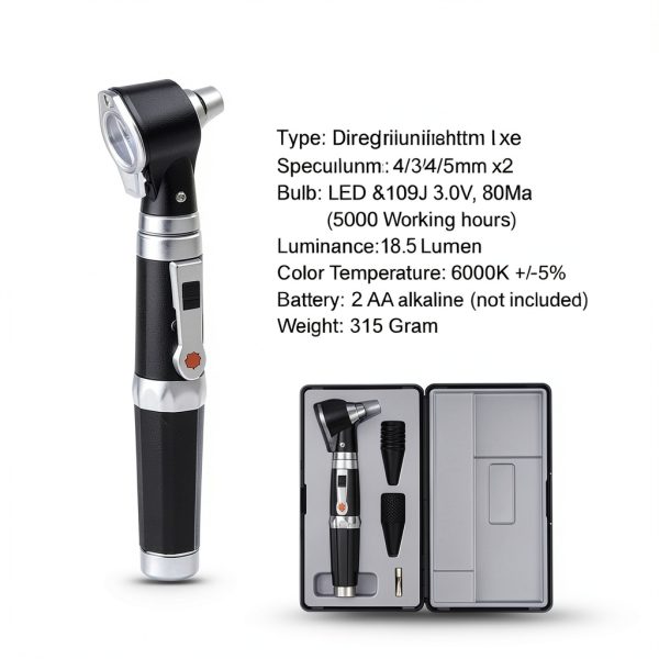 Mini Ear Otoscope Bysameyee 3X Magnifier LED Light with 4 Speculum-1