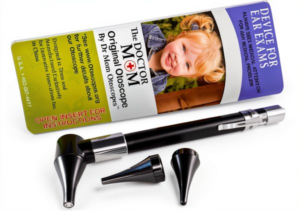 Doctor Mom Pocket Otoscope with Bright White LED Clamshell Case-0
