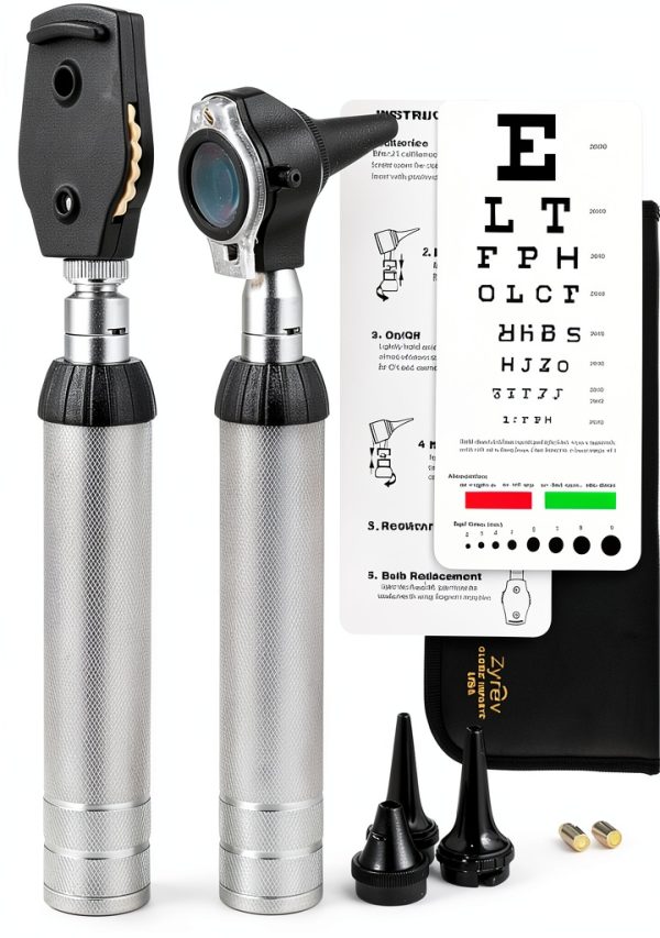 Zyrev 2-in-1 Otoscope Opthalmoscope Set with Carry Case-0