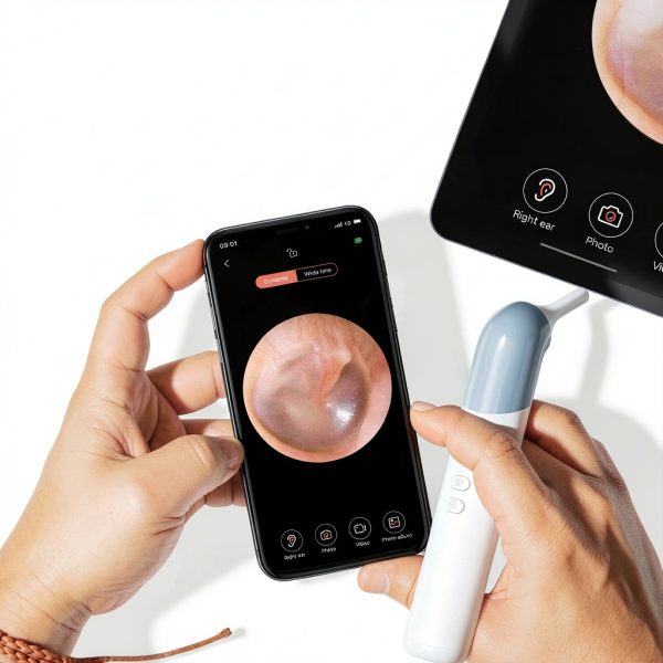 Qimic Wireless Otoscope Ear Camera - 1080P WiFi Otoscope with 6 LED Lights, Ear Scope Camera with 10 Colorful Accessories for Kids,Pets &Adults,Support Photo and Video, Compatible with Android-7