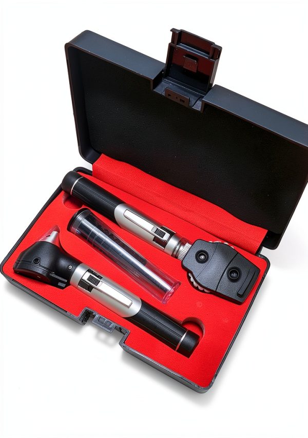 Student Home Use New Ent Otoscope Examination Kit Fiber Optic Diagnostic Set Black Color OS1015-3