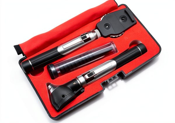 Student Home Use New Ent Otoscope Examination Kit Fiber Optic Diagnostic Set Black Color OS1015-1