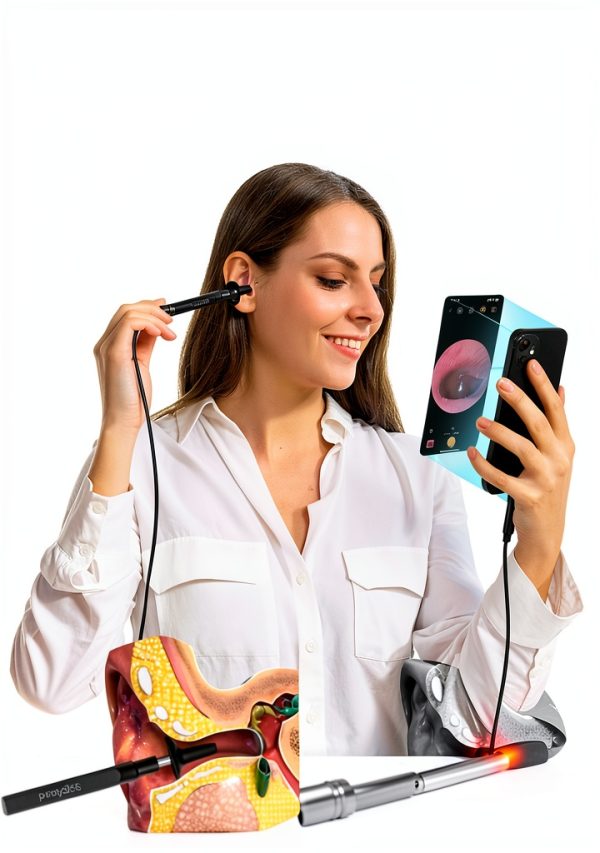 ScopeAround Otoscope with Light, 1080P FHD Ear Scope, 3.9mm Digital Otoscope Camera with 6 LED Lights Ear Wax Removal Tool Camera, Ear Scope with Light, Compatible with iPhone15 & Android-8
