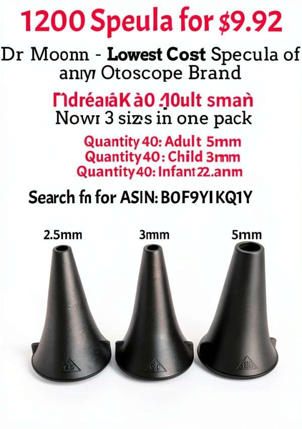 4th Generation Doctor Mom LED Pocket Pro Otoscope with Both Adult and Pediatric Disposable Specula Tips, Battery, and Protective Hard Plastic Case-4
