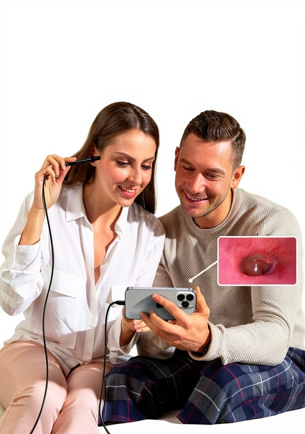 ScopeAround Otoscope with Light, 1080P FHD Ear Scope, 3.9mm Digital Otoscope Camera with 6 LED Lights Ear Wax Removal Tool Camera, Ear Scope with Light, Compatible with iPhone15 & Android-1